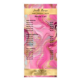 Tarjeta para rack de lista de precios de servicios