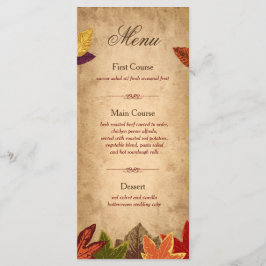 Tarjeta para rack de menú Boda Rústico | Tema de o