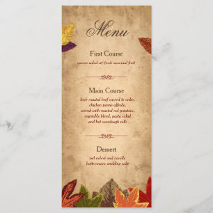 Tarjeta para rack de menú Boda Rústico   Tema de o