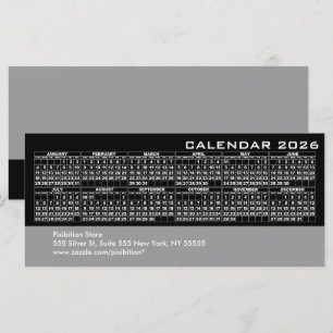 Tarjeta para rack de negocios Calendario 2026 - Ne
