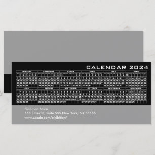 Tarjeta para rack de negocios de Calendar 2024 Bla