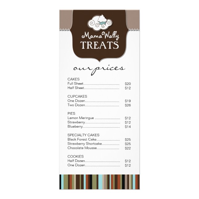 Tarjeta para rack de panadería caprichosa (Frente)