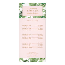 Tarjeta para rack de patrón de hojas tropicales de