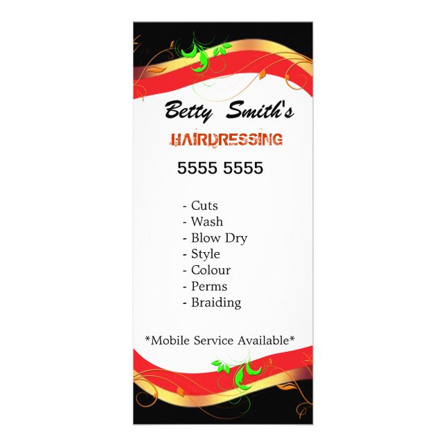 Tarjeta para rack de pelo (Frente)