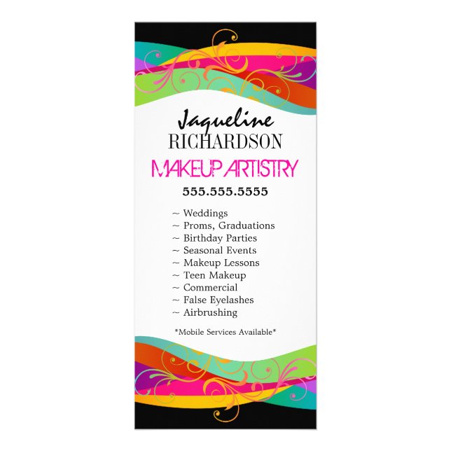 Tarjeta para rack de Personalizado de maquillaje (Frente)