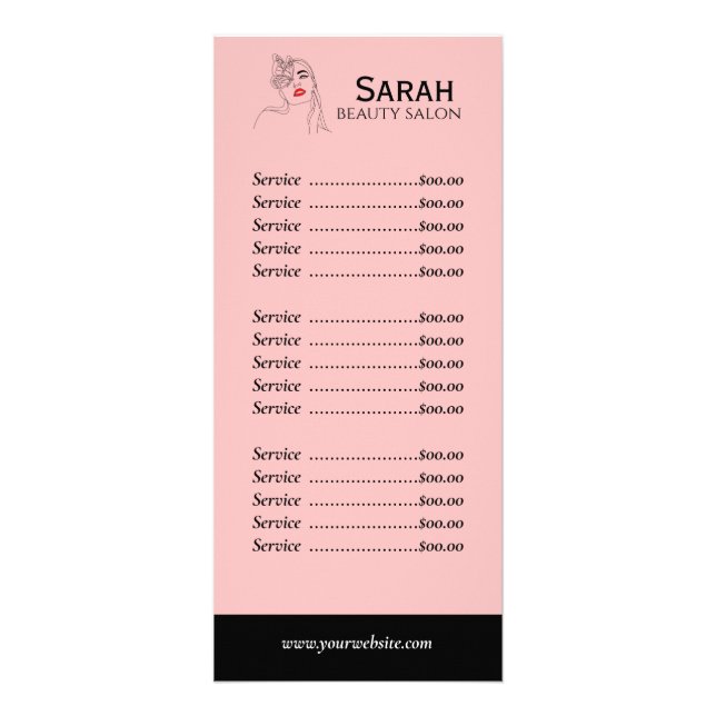 Tarjeta para rack de salón de belleza (Frente)