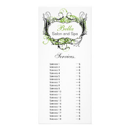 Tarjeta para rack de Servicios verde, negro y blan