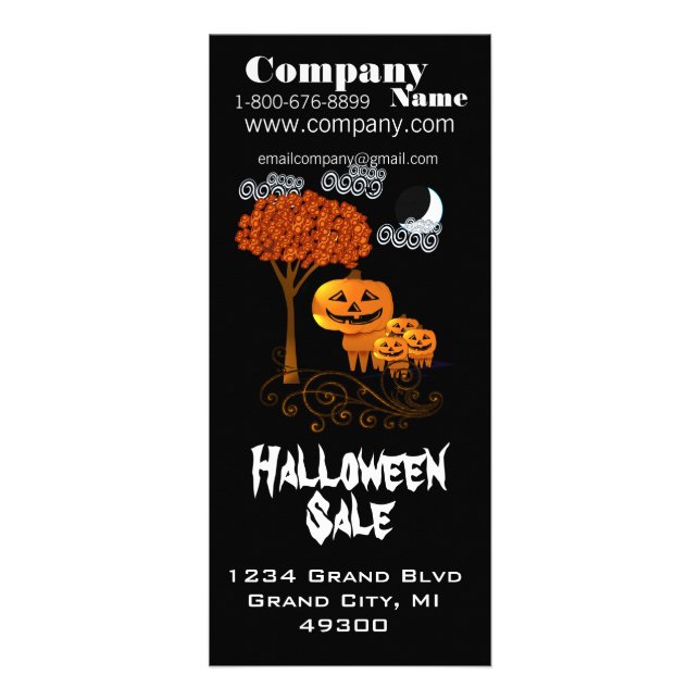 Tarjeta para rack de venta de Halloween (Frente)