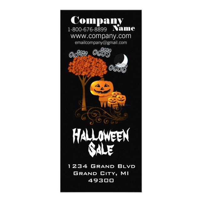 Tarjeta para rack de venta de Halloween (Frente)