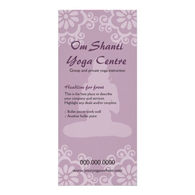 Tarjeta para rack de yoga Om Shanti (Frente)