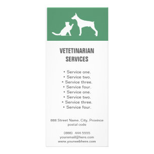 Tarjeta para rack del folleto de Veterinaria Servi