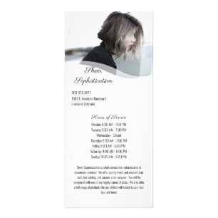 Tarjeta para rack del menú del salón de belleza