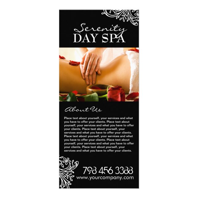 Tarjeta para rack del menú Salón de Personalizable (Frente)