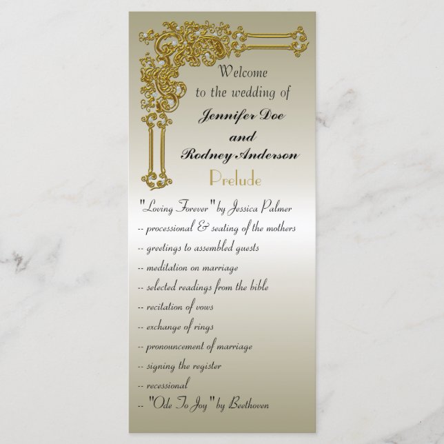 Tarjeta para rack del programa de bodas (Anverso)