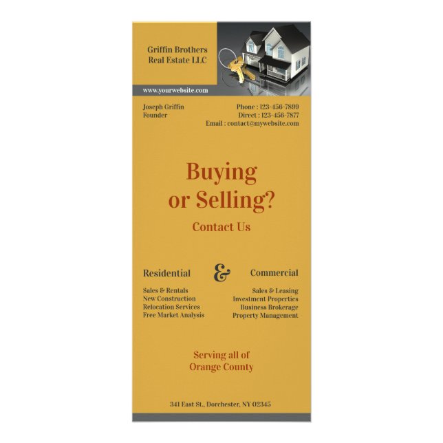 Tarjeta para rack inmobiliario (Frente)