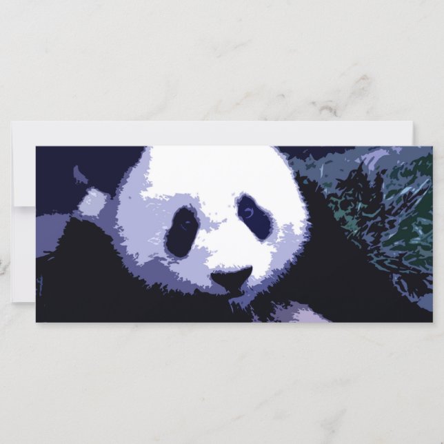 Tarjeta para rack Panda Face Pop Art (Anverso)
