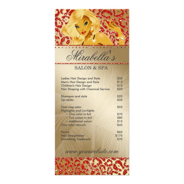 Tarjeta para rack Salon Jewelry Tanning Gold Spark (Frente)