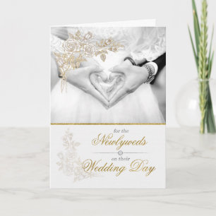 Tarjeta para recién casados el día de su boda