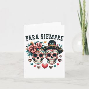 Tarjeta Para Siempre Pareja Mexicana Calavera de Azúcar Sa