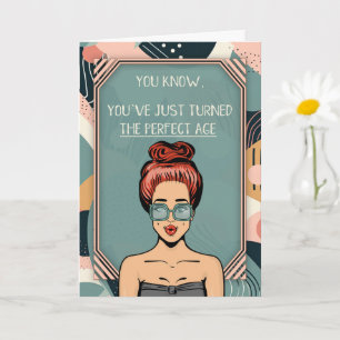 Tarjeta para su divertido cumpleaños la edad perfecta humo