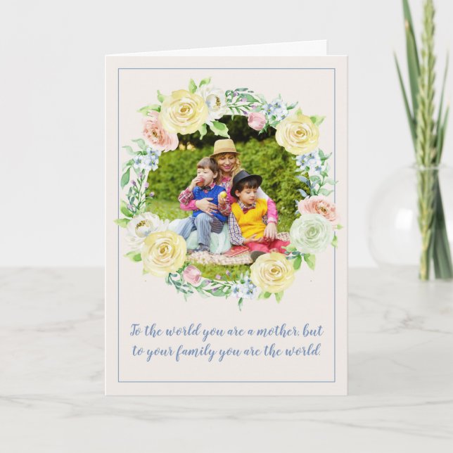 Tarjeta Para tu familia eres el Día Mundial de la Madre (Anverso)