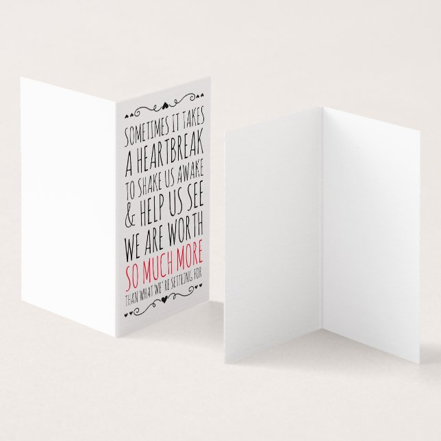 Tarjeta para un amigo descorazonado (Interior y exterior)