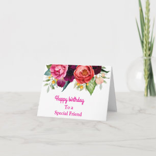 Tarjeta Para un amigo especial, cumpleaños con rosas amari