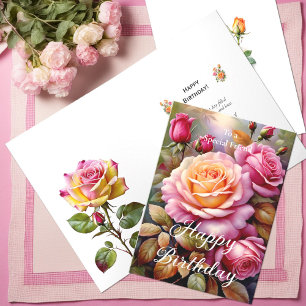 Tarjeta Para un amigo especial, cumpleaños con rosas amari