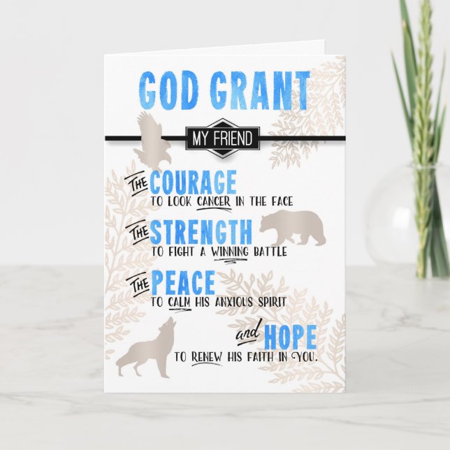 Tarjeta para un amigo masculino que lucha contra el cáncer (Anverso)