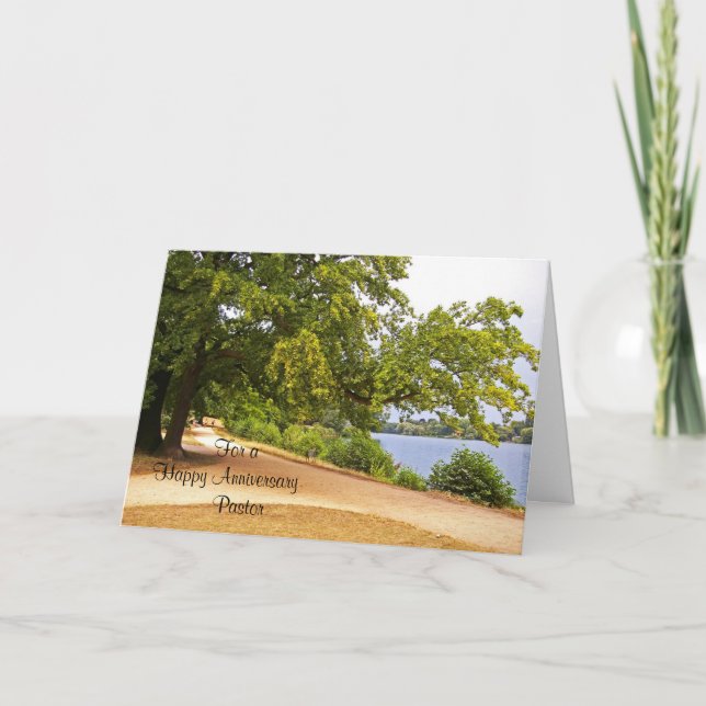Tarjeta Para un feliz aniversario Pastor FoldedGreeting Ca (Anverso)