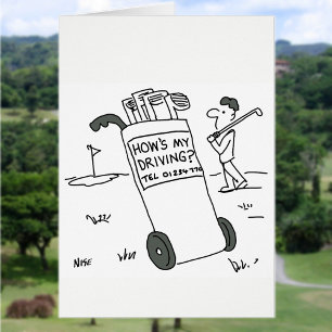 Tarjeta para un golfista. Golfer pregunta "¿Cómo m