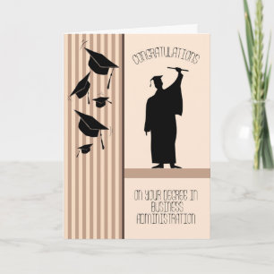 Tarjeta para un grado en administración de negocio