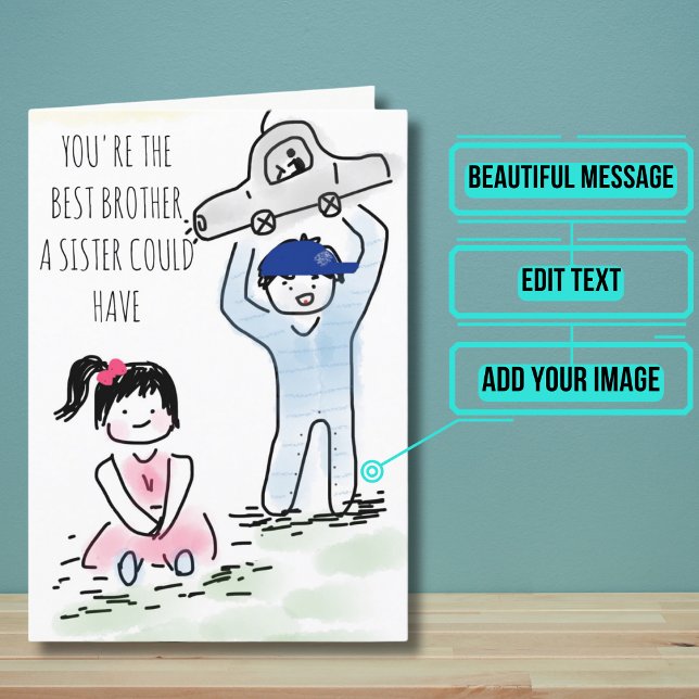 Tarjeta para un hermano de una hermana (This cool card is specifically for that special brother in your life.)