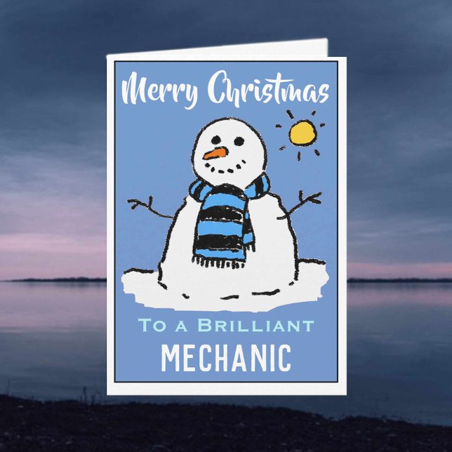 Tarjeta para un mecánico de Navidades de Snowman d (Subido por el creador)