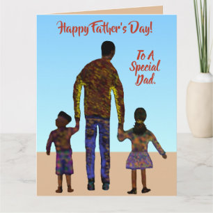Tarjeta Para un papá especial Día del Padre afroamericano