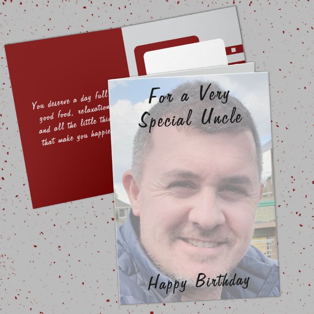 Tarjeta Para un tío muy especial foto cumpleaños burgundy (Subido por el creador)