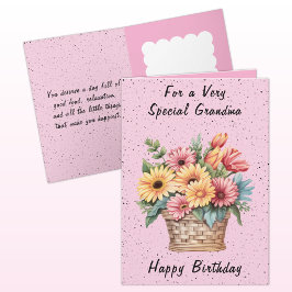 Tarjeta Para una abuela muy especial flores color rosa cum