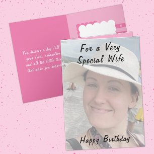 Tarjeta Para una esposa muy especial foto de cumpleaños ro
