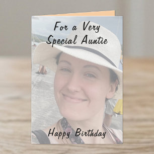 Tarjeta Para una foto de cumpleaños naranja de una tía muy