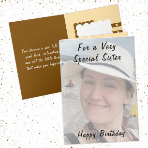 Tarjeta Para una hermana muy especial foto de cumpleaños m