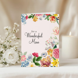 Tarjeta Para una maravillosa mamá suaves tulipanes florale