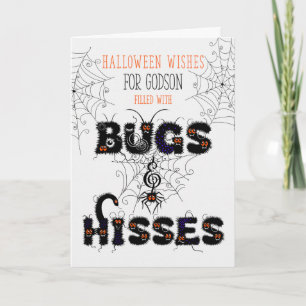 Tarjeta para Young Godson Bugs and Hisses Halloween