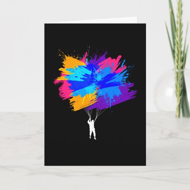 Tarjeta Paracaidismo Colores Skydiver Skydiving (Anverso)