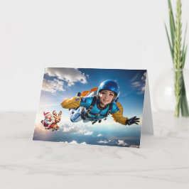 Tarjeta Paracaidismo con Santa.