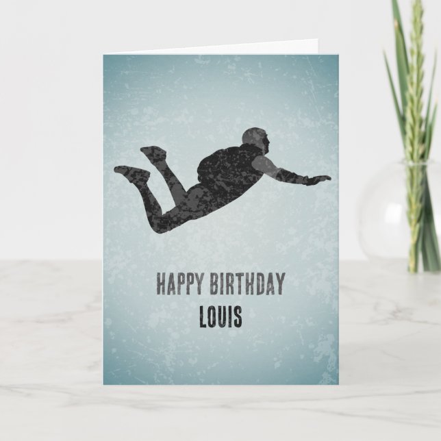 Tarjeta Paracaidista con aspecto de metal industrial Perso (Anverso)