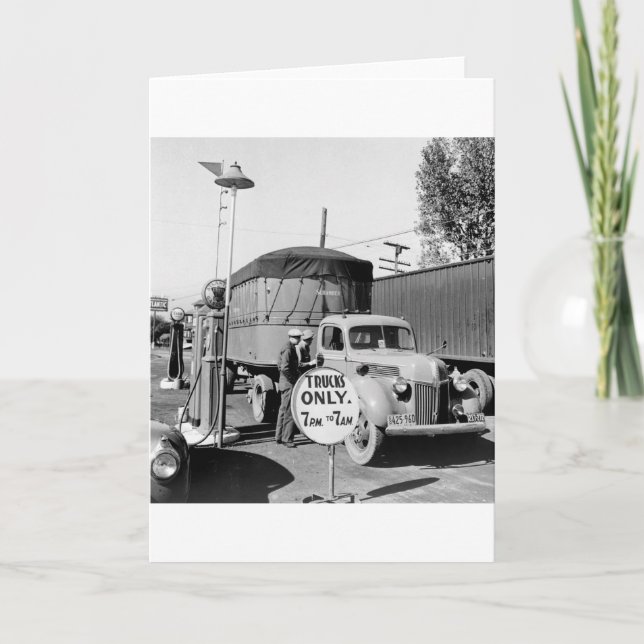 Tarjeta Parada de camiones de los años 40 (Anverso)