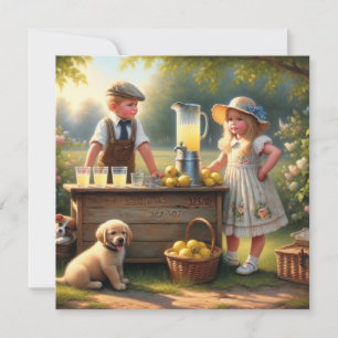 Tarjeta Parada de Lemonade de estilo antiguo y buen verano
