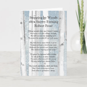 Tarjeta Parada por el poema de Woods Snowy Eveny Robert Fr