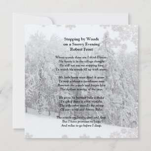 Tarjeta Parada por el poema de Woods Snowy Eveny Robert Fr