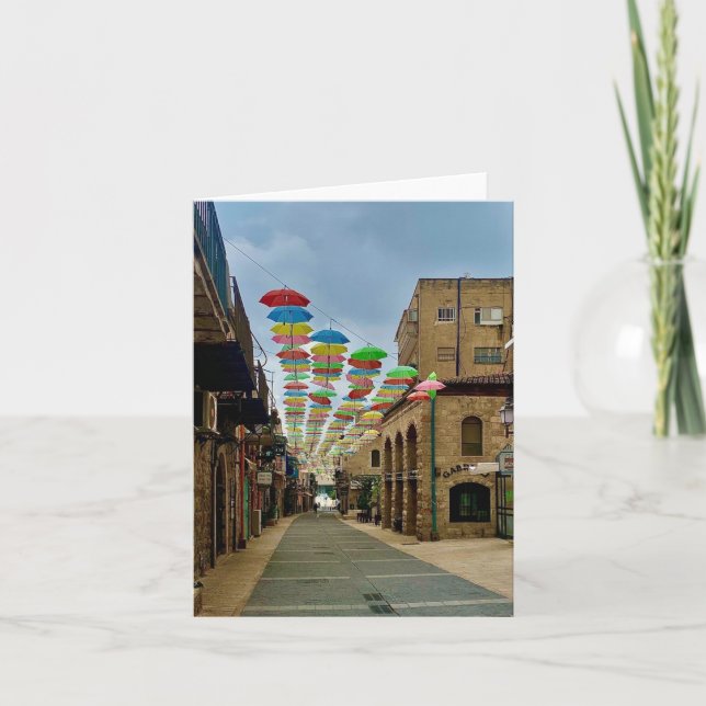 Tarjeta Paraguas arcoiris (Anverso)